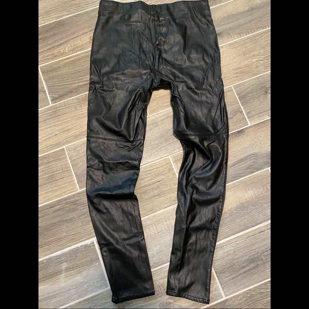 Faux leather tights